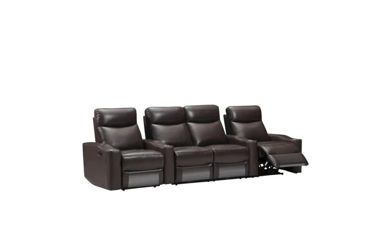 Davies Chicago 4 Seat Home Theatre Lounge - Brown