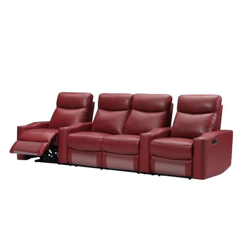 Davies Chicago 4 Seat Home Theatre Lounge - Red
