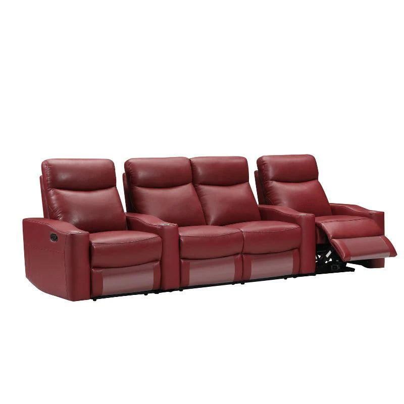 Davies Chicago 4 Seat Home Theatre Lounge - Red